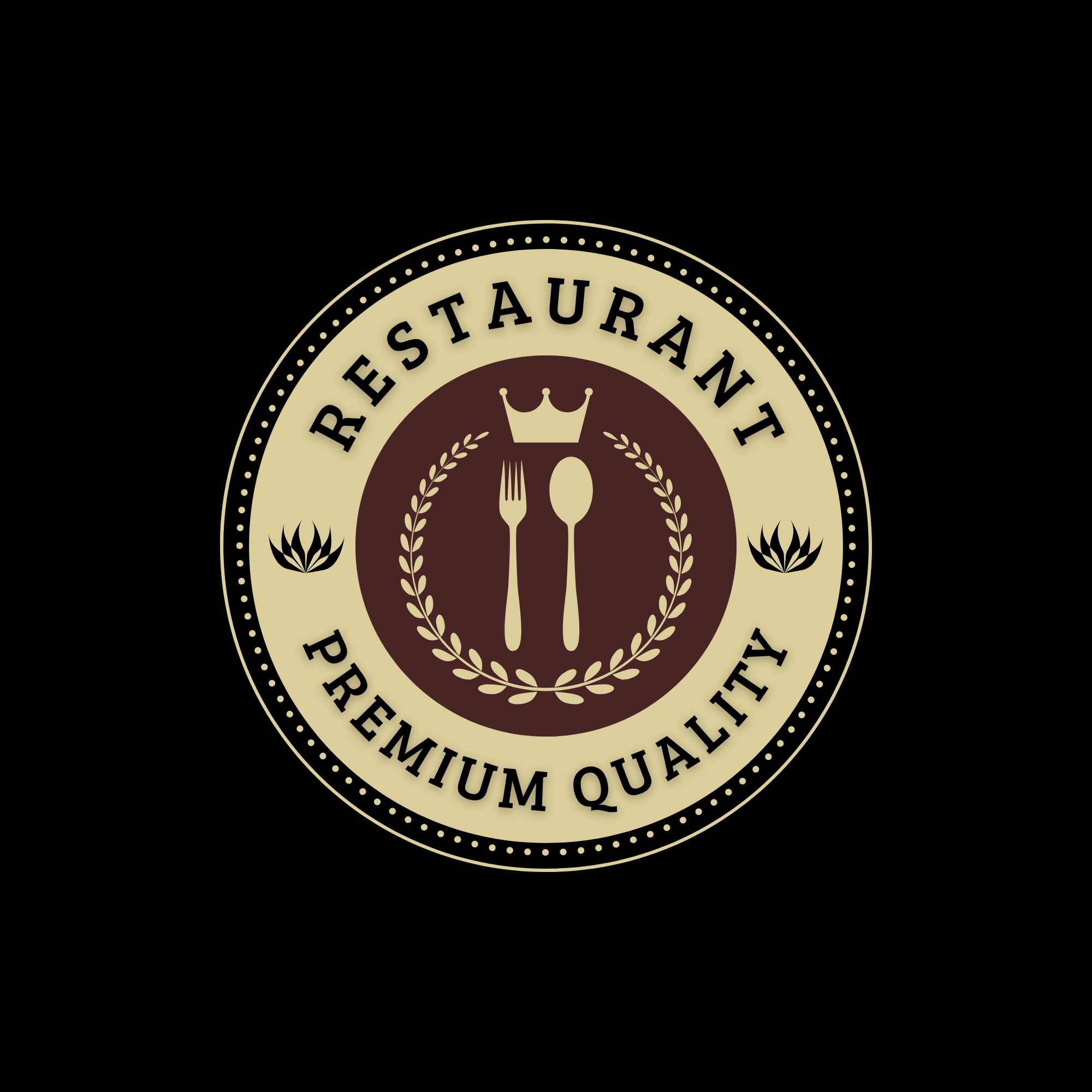 brown gold illustrative simple restaurant logo
